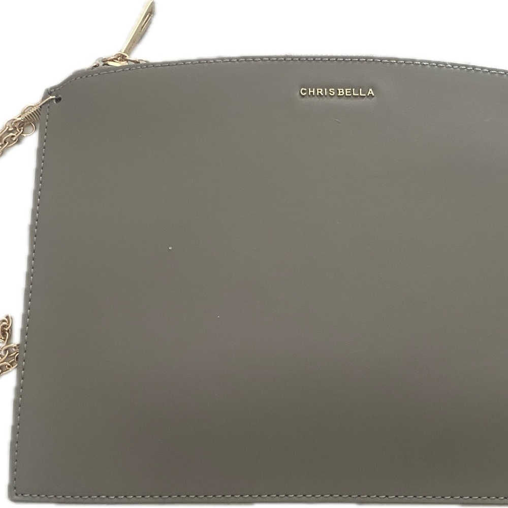 Elegant Gray vegan leather Shoulder Bag